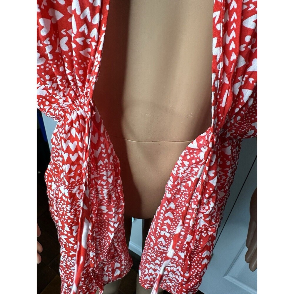 Victoria's Secret Heart Patterned Red & White Robe - Picture 5 of 7